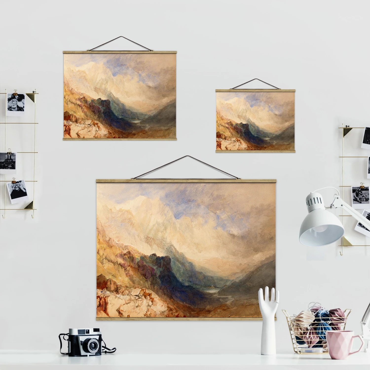 Stoffbild Mit Posterleisten - William Turner - Aostatal In Creme-Beige 9 Stoffbild Mit Posterleisten - William Turner - Aostatal In Creme-Beige – Bild 7