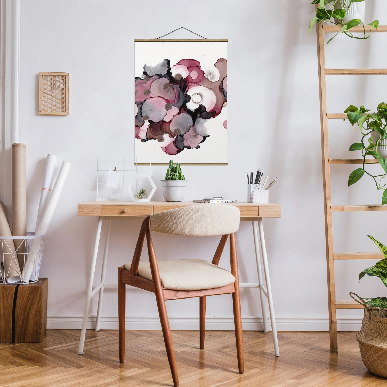 Stoffbild - Pink-Beige Tropfen Mit Roségold In Rosa 5 Stoffbild - Pink-Beige Tropfen Mit Roségold In Rosa – Bild 3