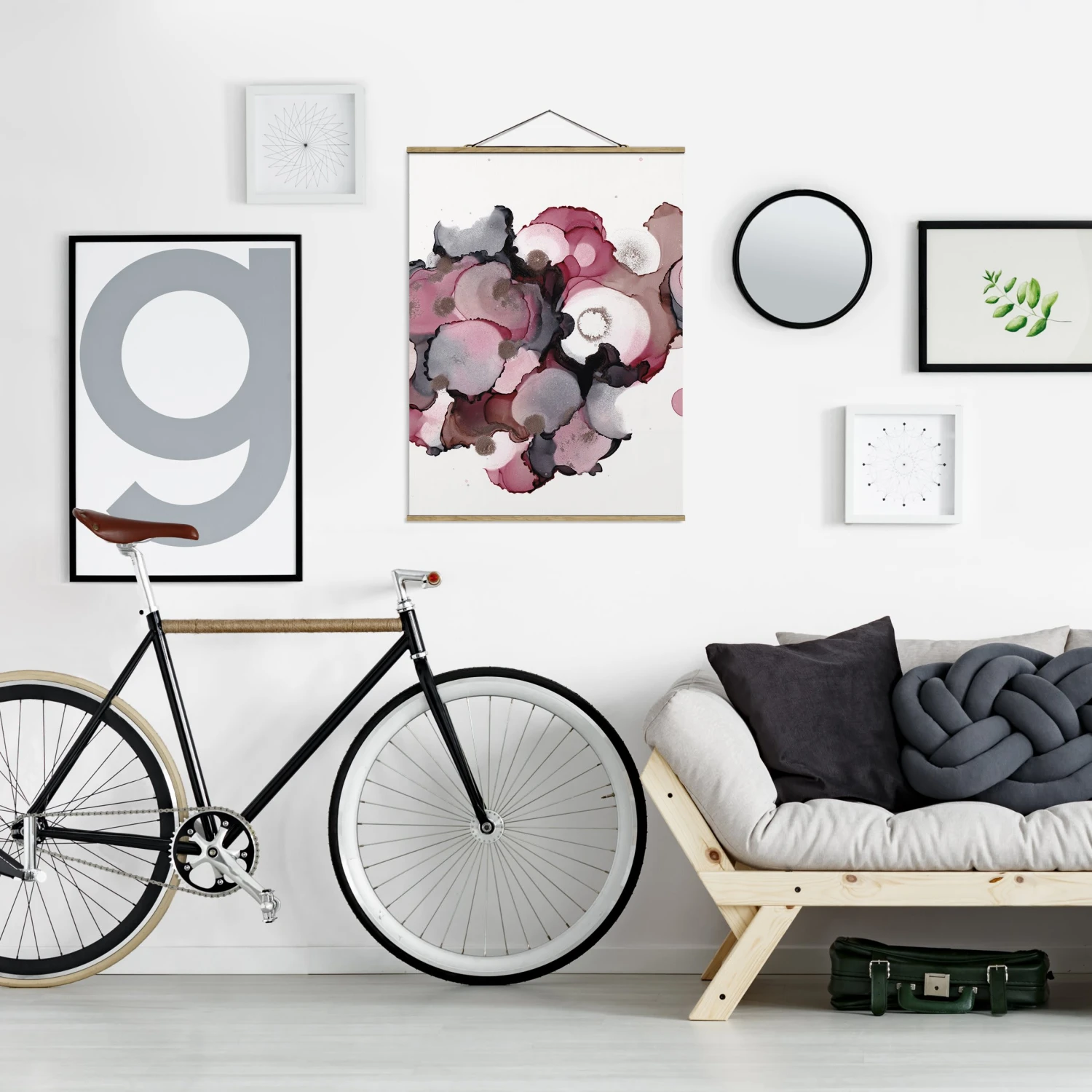 Stoffbild - Pink-Beige Tropfen Mit Roségold In Rosa 6 Stoffbild - Pink-Beige Tropfen Mit Roségold In Rosa – Bild 4