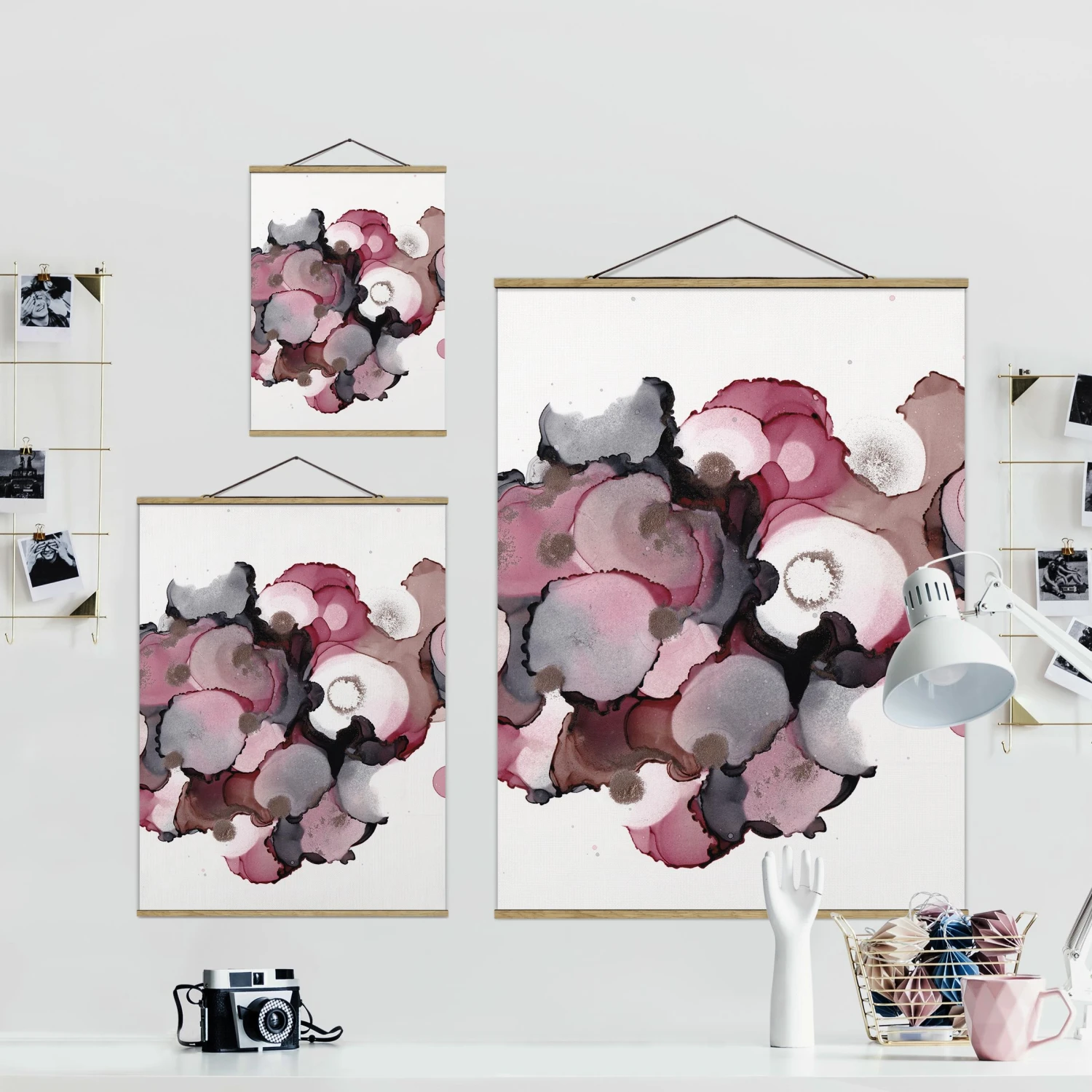 Stoffbild - Pink-Beige Tropfen Mit Roségold In Rosa 8 Stoffbild - Pink-Beige Tropfen Mit Roségold In Rosa – Bild 6