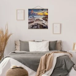 Stoffbild - Strand Sonnenaufgang In Thailand In Blau -Allgemeiner Haushaltswarenladen wallart stoffbild strand sonnenaufgang in thailand in blau 2