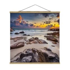 Stoffbild - Strand Sonnenaufgang In Thailand In Blau -Allgemeiner Haushaltswarenladen wallart stoffbild strand sonnenaufgang in thailand in blau 4
