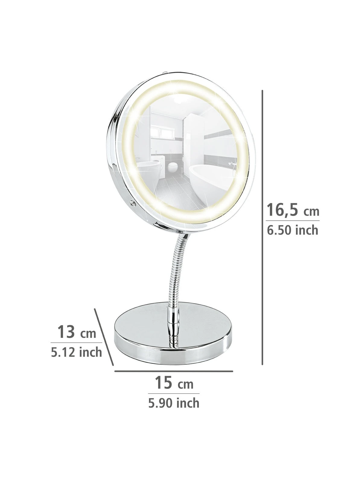 Wenko LED Kosmetikspiegel Brolo In Chrom 6 Wenko LED Kosmetikspiegel Brolo In Chrom – Bild 4