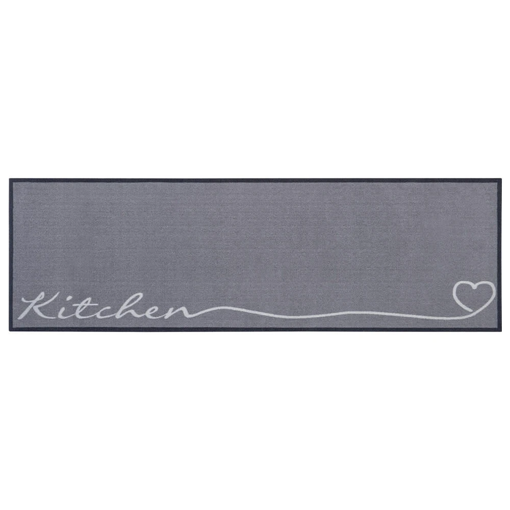 Waschbarer Küchenläufer Kitchen Grau 3 Waschbarer Küchenläufer Kitchen Grau