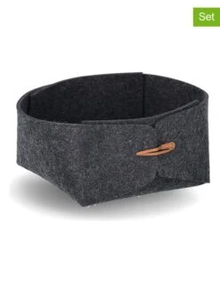 2er-Set: Aufbewahrungskörbe In Anthrazit - (B)13,5 X (H)7,5 X (T)13,5 Cm